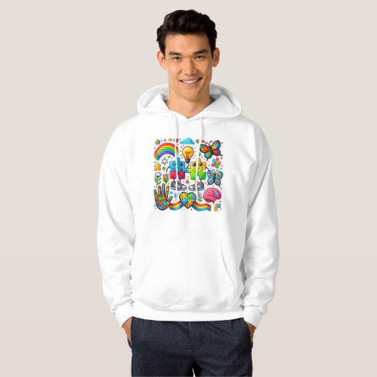 Autisme Bewustzijn Hoodie (Voorkant volledig)