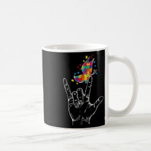 Autisme bewustzijn I Love You Asl Hand Gebarentaal Koffiemok