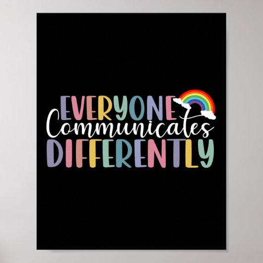 Autisme bewustzijn Iedereen communiceert anders Poster (Voorkant)