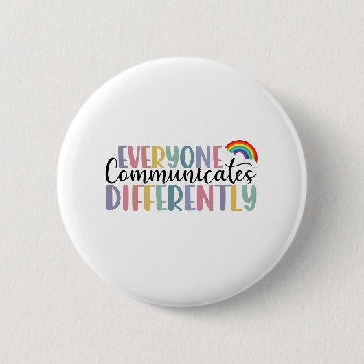 Autisme bewustzijn Iedereen communiceert anders Ronde Button 5,7 Cm (Voorkant)