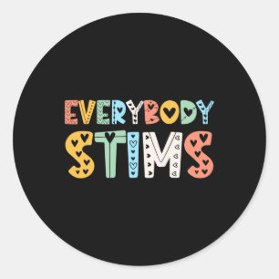 Autisme Bewustzijn Iedereen Stims Autisme Leraar S Ronde Sticker