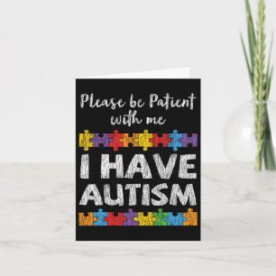 Autisme-bewustzijn Ik heb Autisme Autistic Kinder Kaart