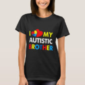 Autisme-bewustzijn Ik hou van mijn autistische bro T-shirt (Voorkant)