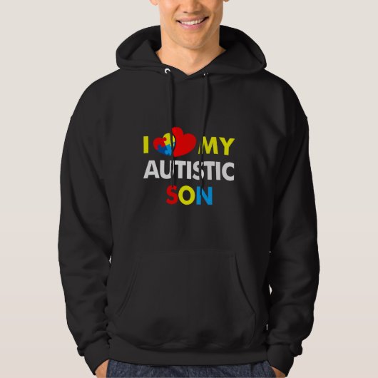 Autisme-bewustzijn Ik hou van mijn Autistische zoo Hoodie (Voorkant)
