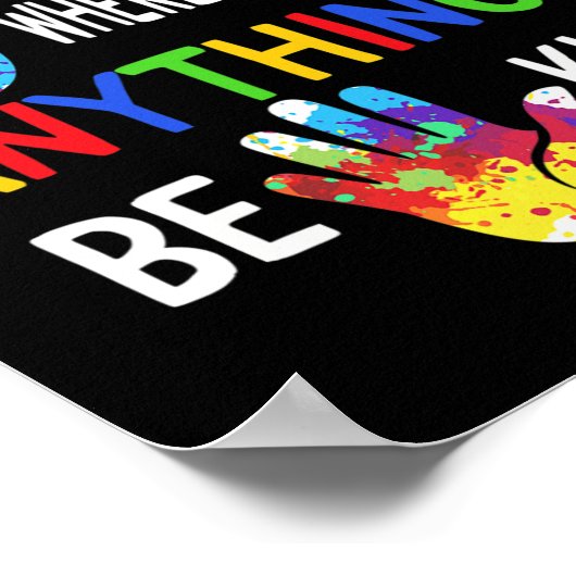 Autisme Bewustzijn In Wereld Be Kind ASL Taal Puz Poster (Hoek)