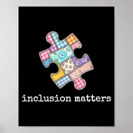 Autisme Bewustzijn Inclusie Patchwork Puzzel Poster (Voorkant)