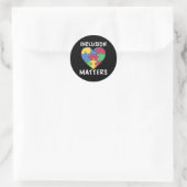 Autisme Bewustzijn, Inclusie S _1 Ronde Sticker (Tas)