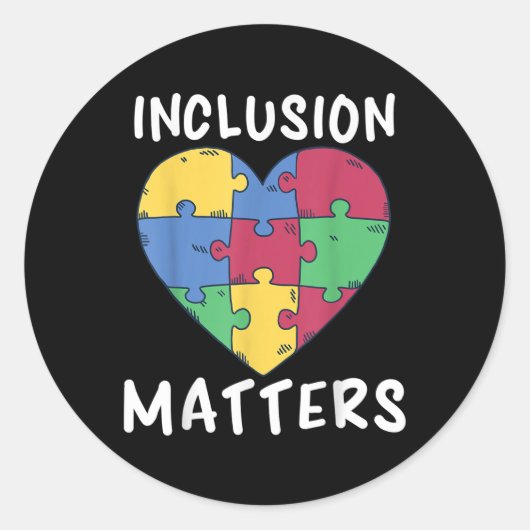 Autisme Bewustzijn, Inclusie S _1 Ronde Sticker (Voorkant)