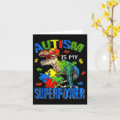 Autisme bewustzijn is mijn Superpower dinosaurus p Kaart (Gele Bloem)