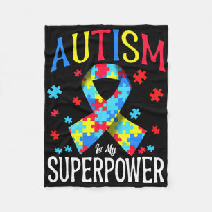 Autisme bewustzijn is mijn Superpower puzzelstukje Fleece Deken