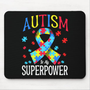 Autisme bewustzijn is mijn Superpower puzzelstukje Muismat