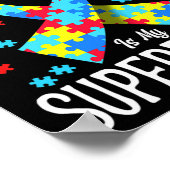 Autisme bewustzijn is mijn Superpower puzzelstukje Poster (Hoek)