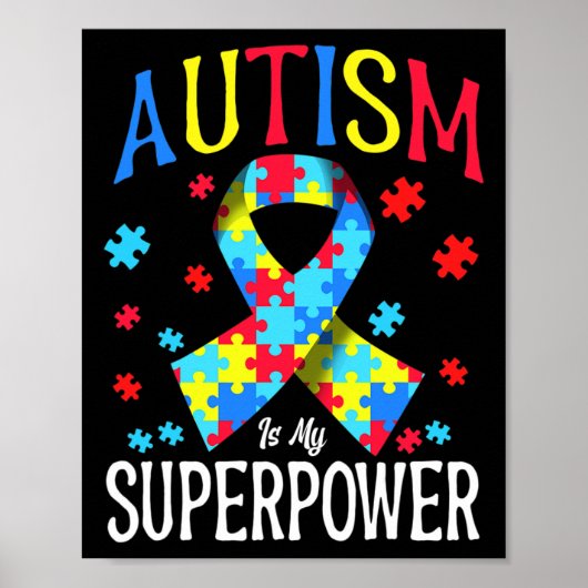 Autisme bewustzijn is mijn Superpower puzzelstukje Poster (Voorkant)