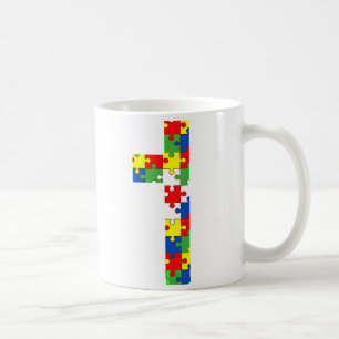 Autisme bewustzijn Jezus Kruis Puzzel Cool Christe Koffiemok