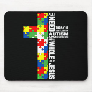 Autisme bewustzijn Jezus Kruis Puzzel Cool Christe Muismat