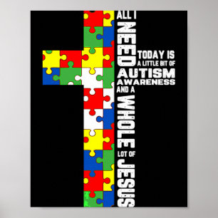 Autisme bewustzijn Jezus Kruis Puzzel Cool Christe Poster
