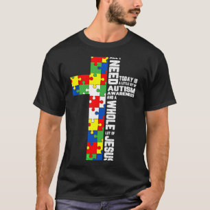 Autisme bewustzijn Jezus Kruis Puzzel Cool Christe T-shirt