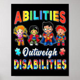 Autisme bewustzijn Jongen Vaardigheden wegen zwaar Poster