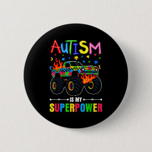 Autisme bewustzijn jongens monstertruck kinderen m ronde button 5,7 cm