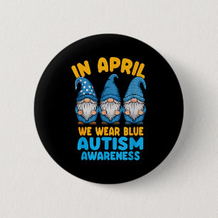 Autisme bewustzijn kabouters in april dragen we bl ronde button 5,7 cm