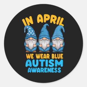 Autisme bewustzijn kabouters in april dragen we bl ronde sticker