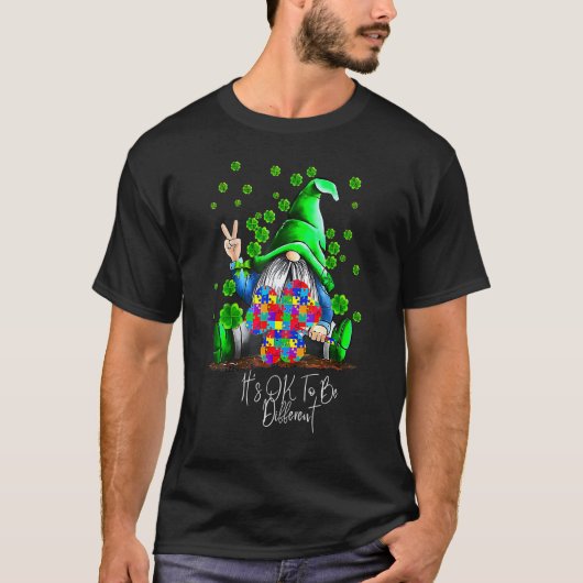 Autisme bewustzijn Kabouters Shamrock St. Patrick' T-shirt (Voorkant)