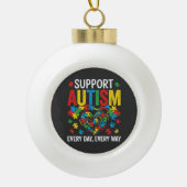 Autisme bewustzijn keramische bal ornament (Voorkant)