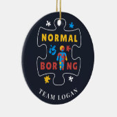 Autisme Bewustzijn Kerst Normaal Is Saai Keramisch Ornament (Rechts)