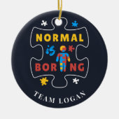 Autisme Bewustzijn Kerst Normaal Is Saai Keramisch Ornament (Voorkant)