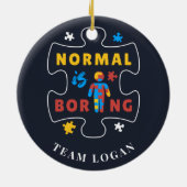 Autisme Bewustzijn Kerst Normaal Is Saai Keramisch Ornament (Achterkant)