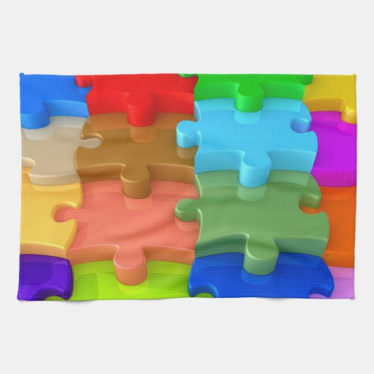 Autisme Bewustzijn Keuken Handdoek Multicolor 3DPu (Horizontaal)