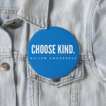Autisme Bewustzijn Kies Kind Blauwe Button