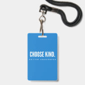 autisme bewustzijn kies soort lanyard Badge blauw (Voorkant met koord)