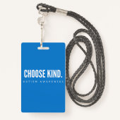 autisme bewustzijn kies soort lanyard Badge blauw (Achterkant met draagriem)