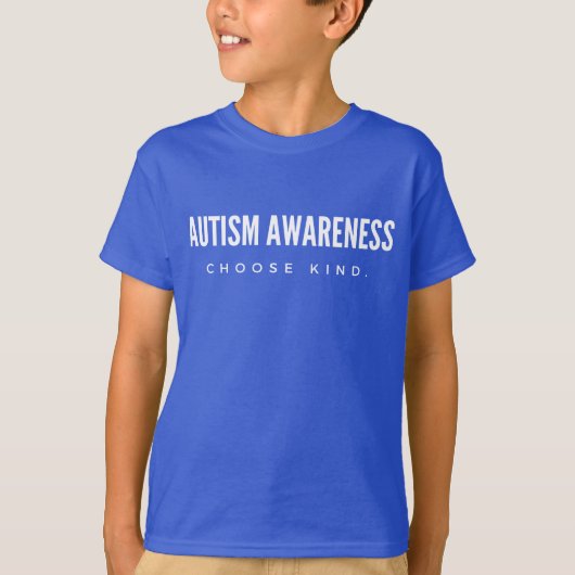 autisme bewustzijn. Kies vriendelijk. Kinder T-shi T-shirt (Voorkant)