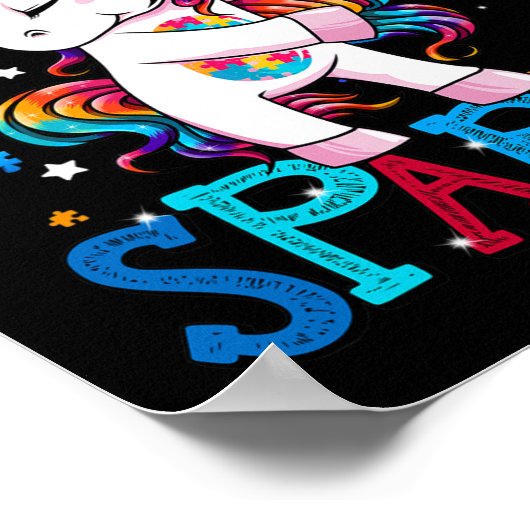 Autisme Bewustzijn Kinder Eenhoorn Voor Autisme Mo Poster (Hoek)