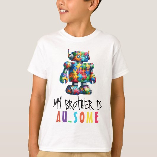 Autisme Bewustzijn Kinder Familieondersteuning T-shirt (Voorkant)