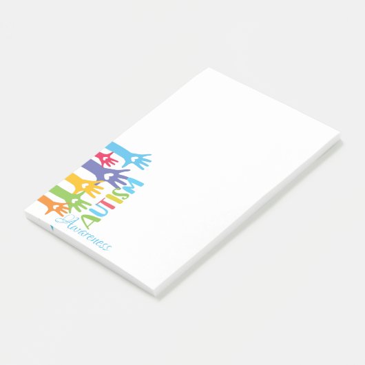 Autisme bewustzijn kinder liefdehanden post-it® notes (Schuin)