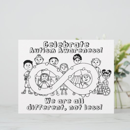 Autisme Bewustzijn Kleurplaat (Staand voorkant)