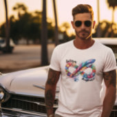 Autisme Bewustzijn Kleurrijke Feather Infinity Sym T-shirt