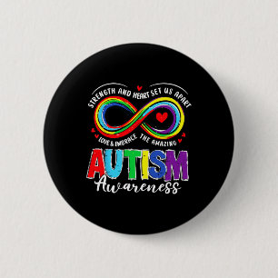 Autisme Bewustzijn Kracht en Hart onderscheidt ons Ronde Button 5,7 Cm