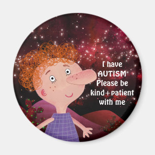 AUTISME BEWUSTZIJN LAPEL Red Hair Boy Bourgonde Magneet