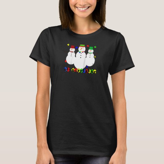 Autisme Bewustzijn Lelijke Kerstmuts Wees Anders T-shirt (Voorkant)