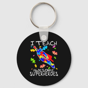 Autisme bewustzijn leraar Ik leer geweldige superh Sleutelhanger