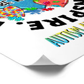 Autisme Bewustzijn Leraar Leer Hoop Liefde Inspire Poster (Hoek)