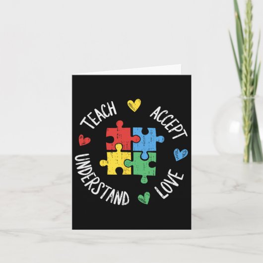 Autisme Bewustzijn Leraar Sped Teach Accepteer Beg Kaart (Voorkant)