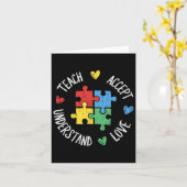 Autisme Bewustzijn Leraar Sped Teach Accepteer Beg Kaart (Gele Bloem)
