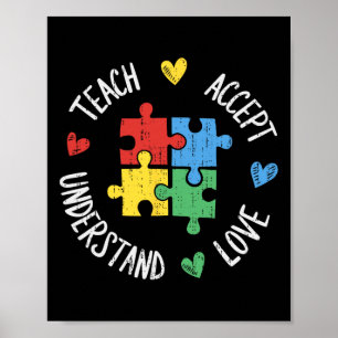 Autisme Bewustzijn Leraar Sped Teach Accepteer Beg Poster