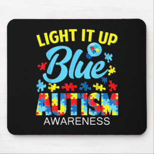 Autisme bewustzijn licht blauw puzzel gloeilamp mi muismat