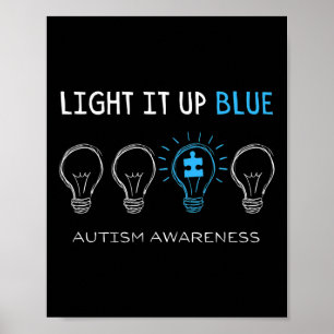 Autisme bewustzijn Licht het blauw mannen vrouwen Poster